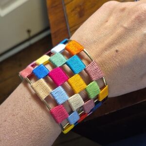 World Finds Ethical Bracelet Colorful Woven Cuff Bracelet NWT